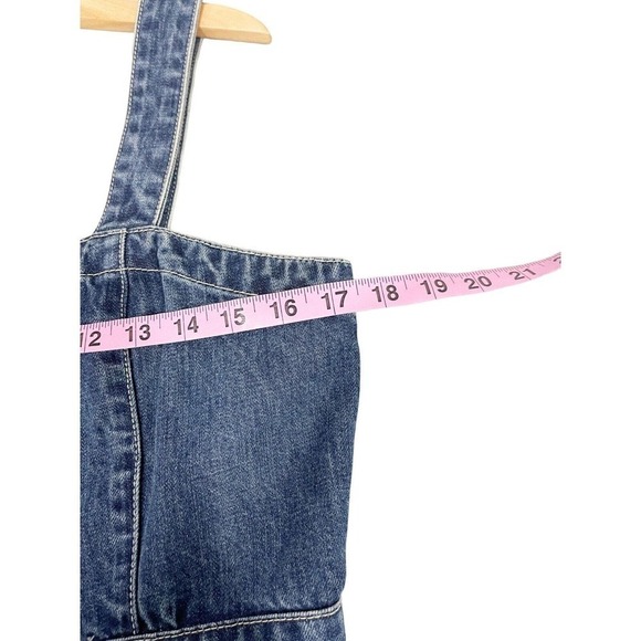 Rachel Antonoff Womens Barbie Apron Denim Dress Button Front Knee Length Size 8 - Picture 5 of 9